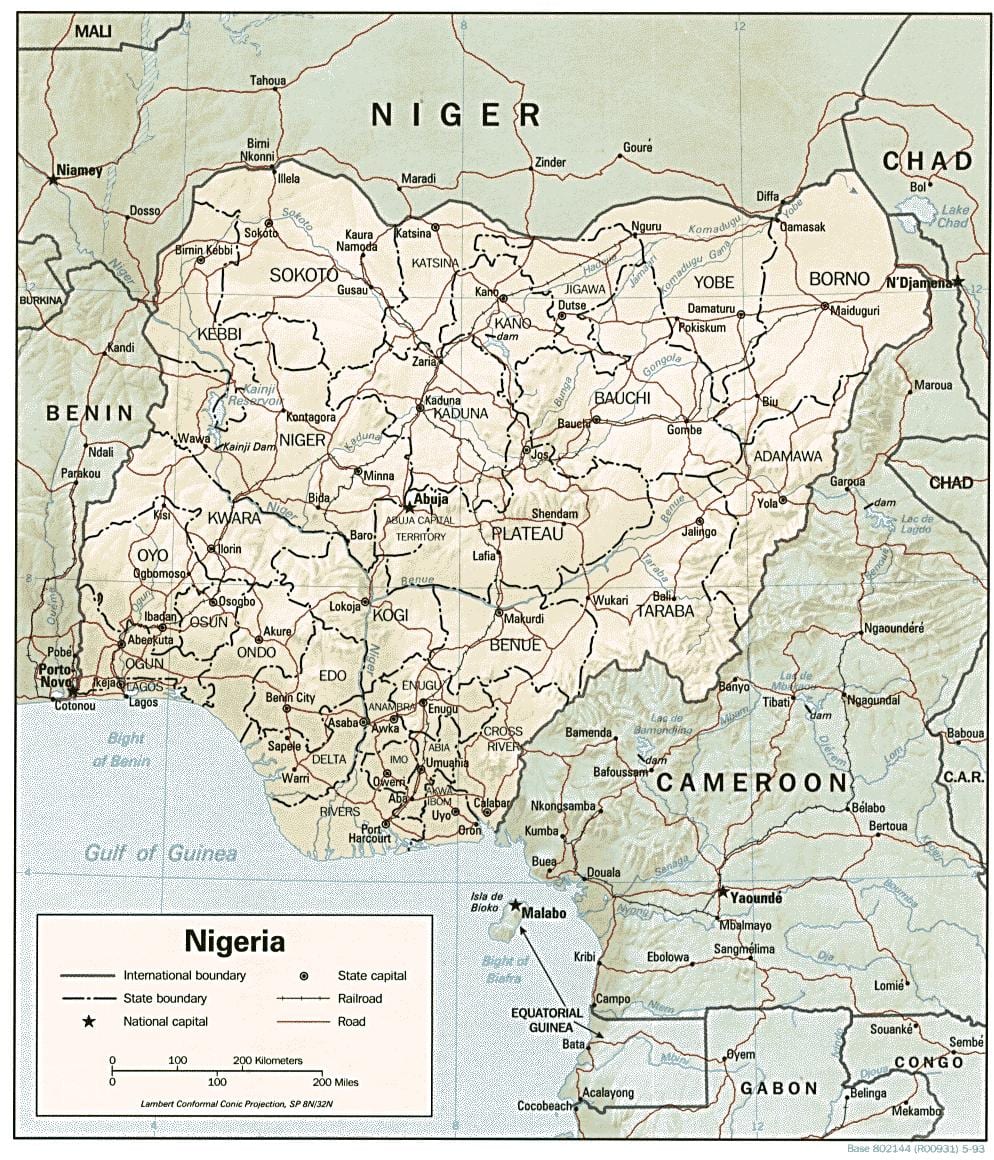 Mapa atlas nigéria