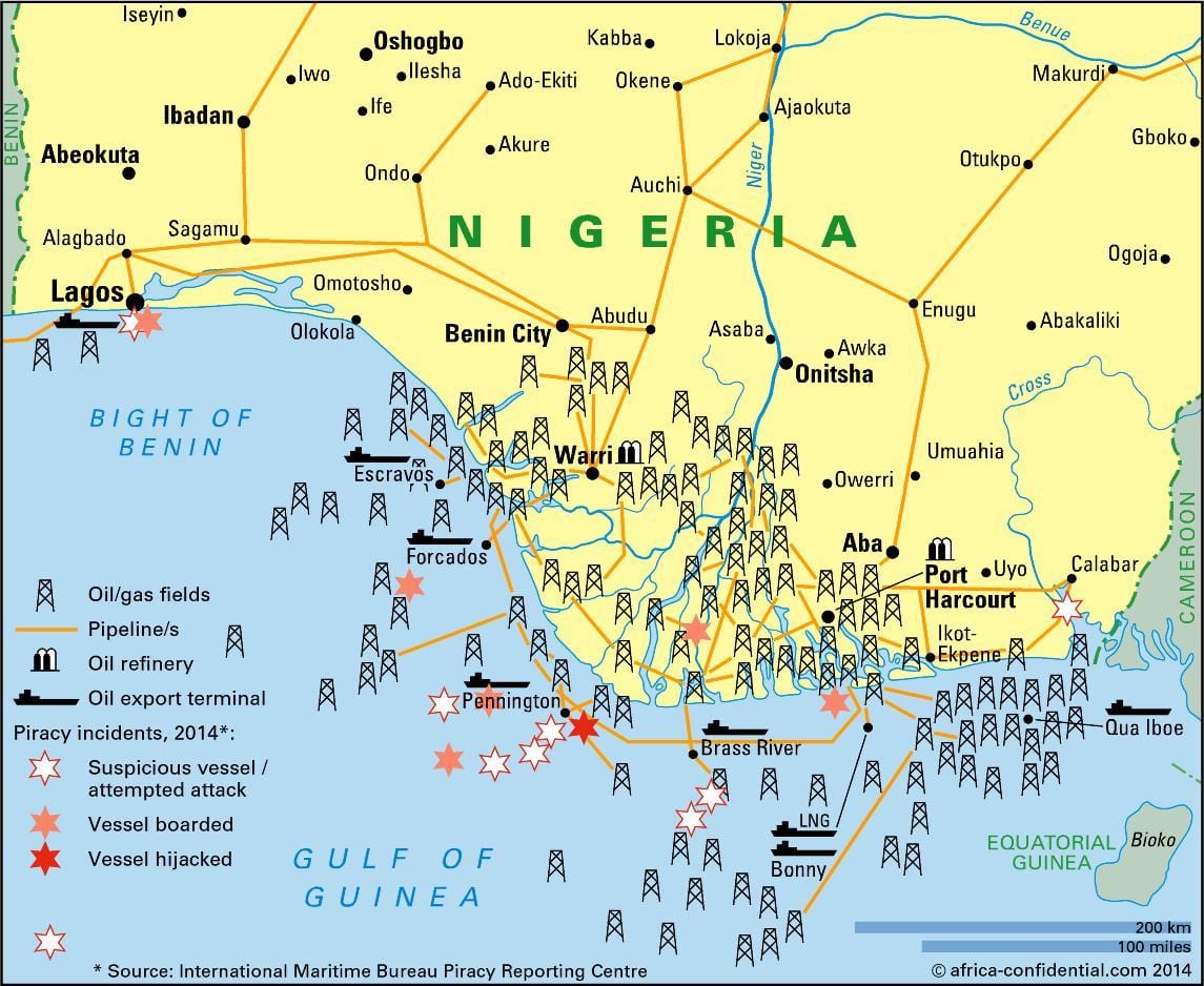 priemyselná mapa nigéria