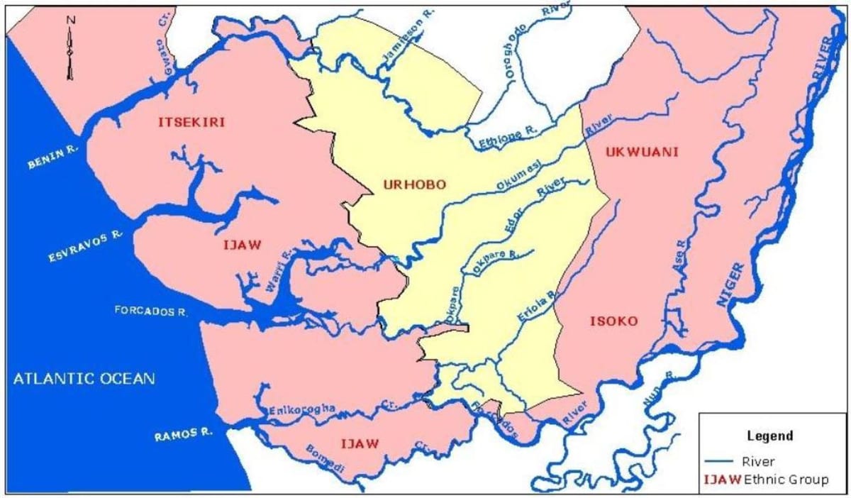 mapa nigéria ukazuje veľké rieky