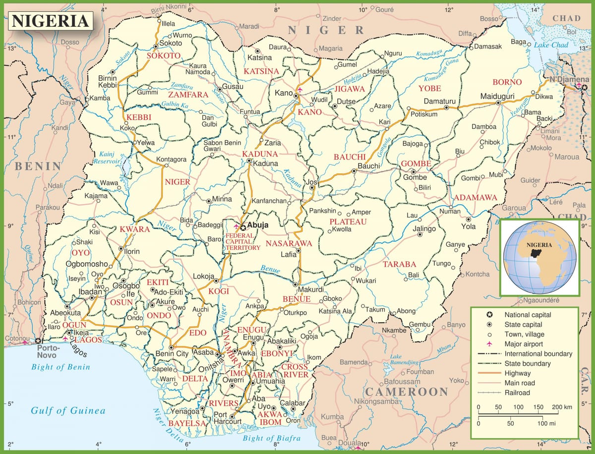 kompletné mapa nigéria