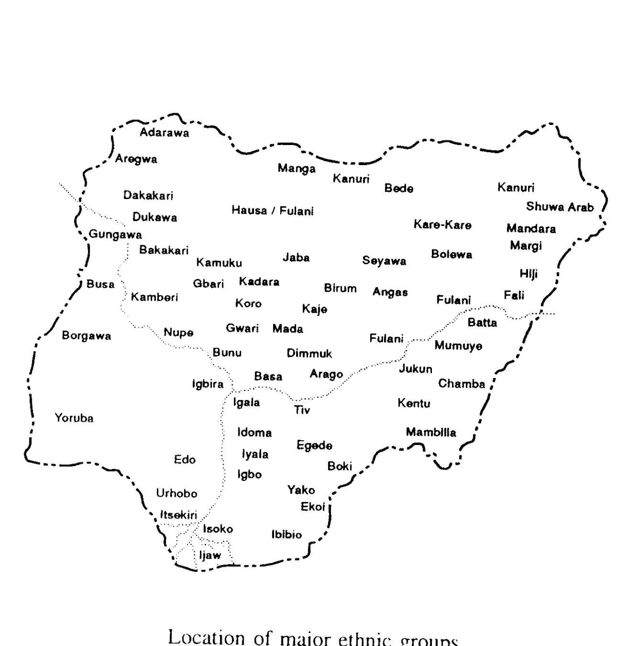 nakreslite obrázok mapy nigéria