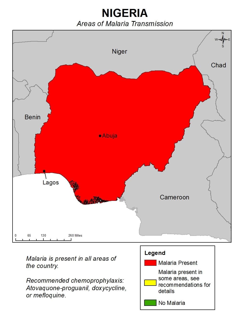 Mapa nigéria malária
