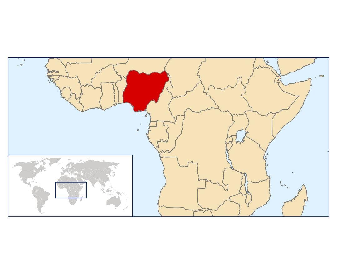 nigéria polohu na mape sveta