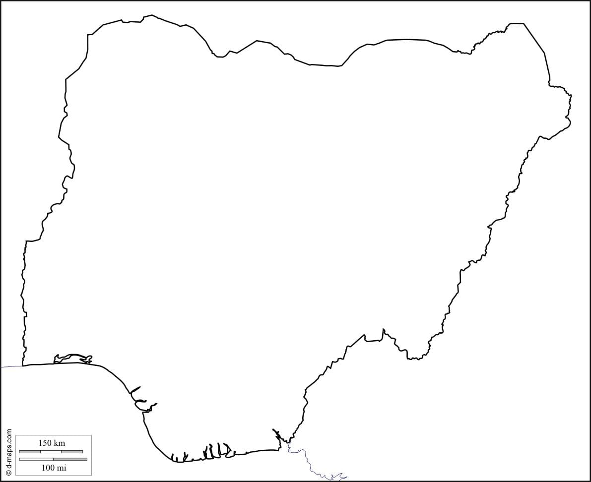 Mapa nigéria osnovy