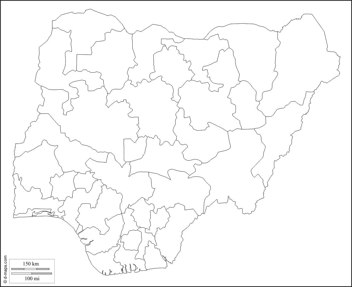 prázdna mapa nigéria