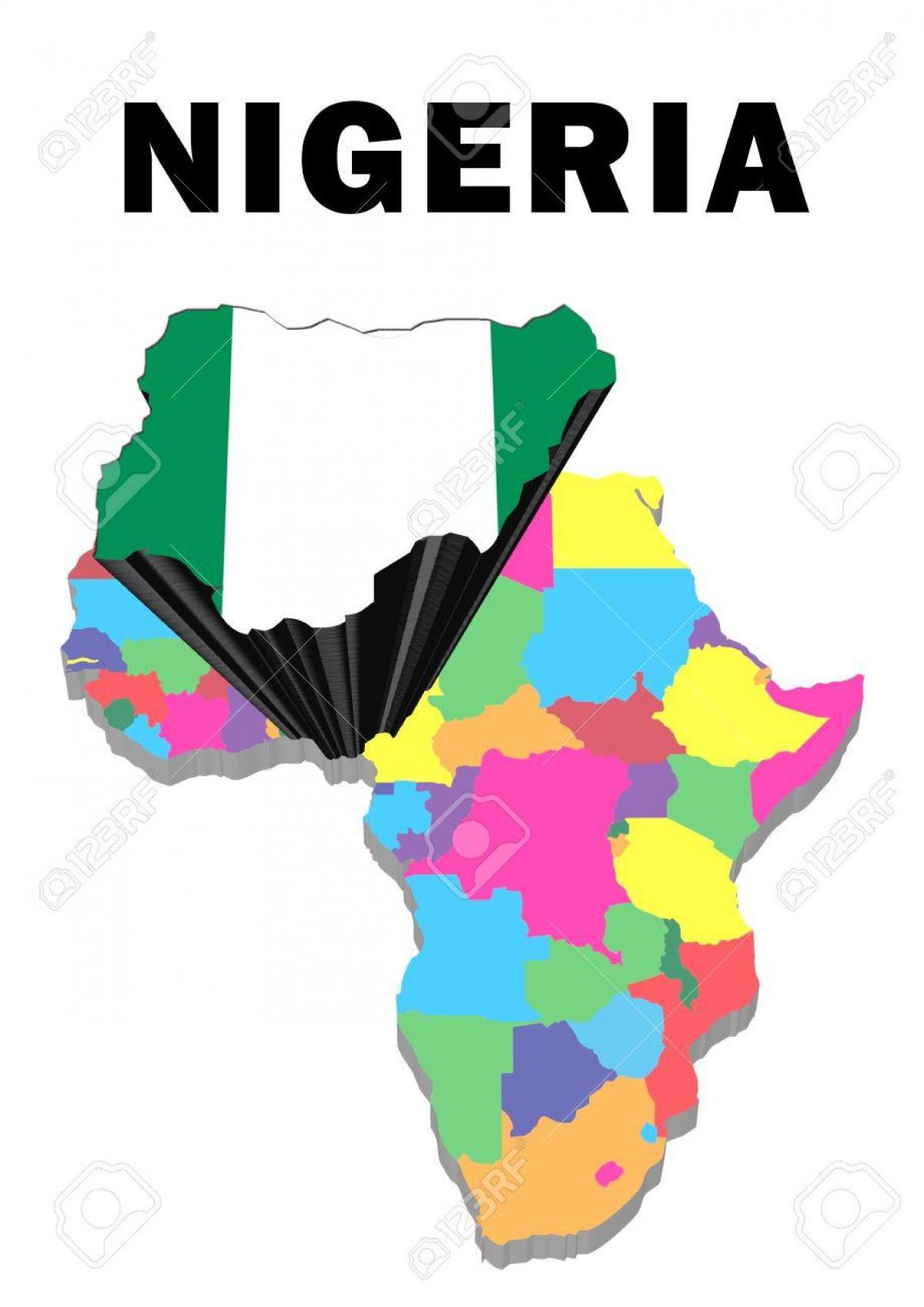 mapu afriky s nigéria zvýraznené
