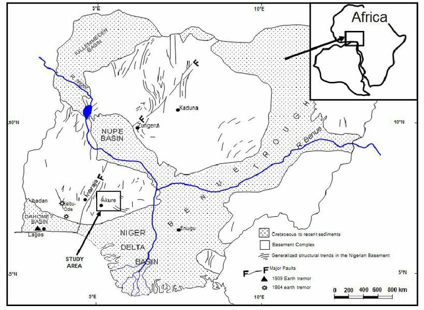 mapa nigéria ukazuje odvodnenie