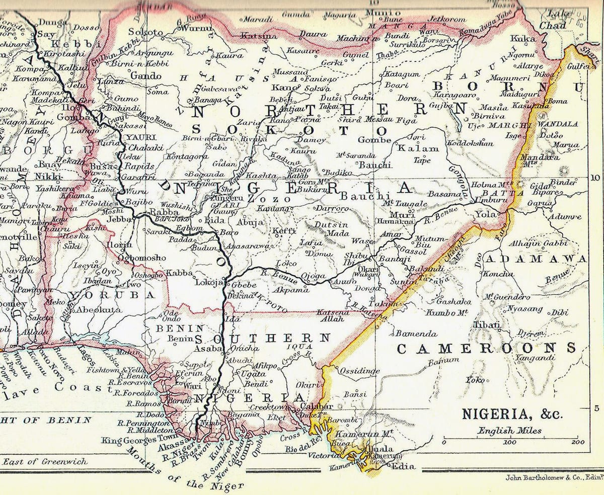 Mapa staré nigéria