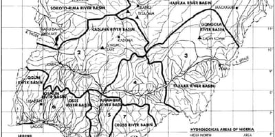 Mapa hydrologické nigéria