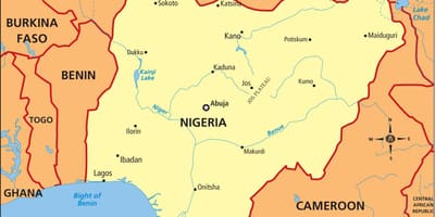 Mapa nigéria ukazuje rieky niger a benue