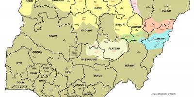 Mapa nigéria s 36 štátov