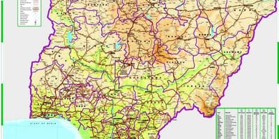 Mapa nigéria cestnej vzdialenosť