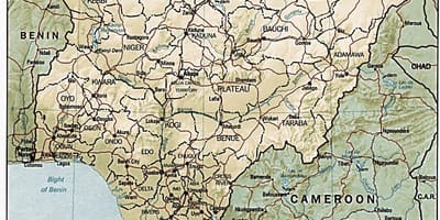 Geografická mapa nigéria