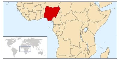 Nigéria polohu na mape sveta