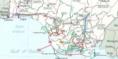 Mapa nigéria potrubia 