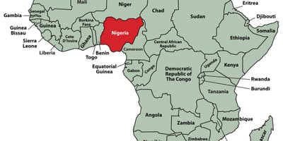 Mapa nigéria umiestnenie v afrike