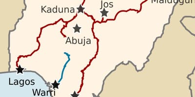 Mapa nigéria ukazuje železničných tratí