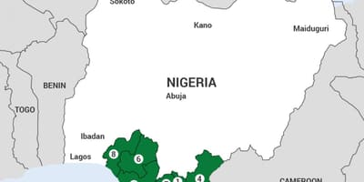 Mapa niger delta mapu v nigérii