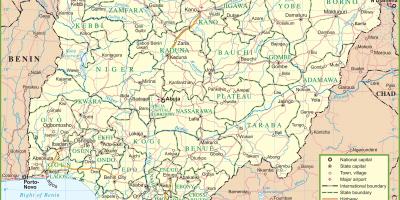 Mapa nigéria ukazuje hlavné cesty
