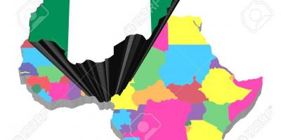 Mapu afriky s nigéria zvýraznené